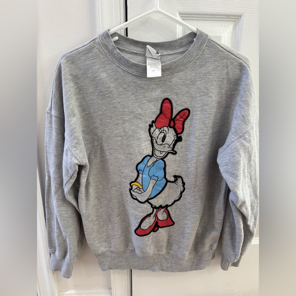 Disney Gray and Red Daisy Duck Sweatshirt
